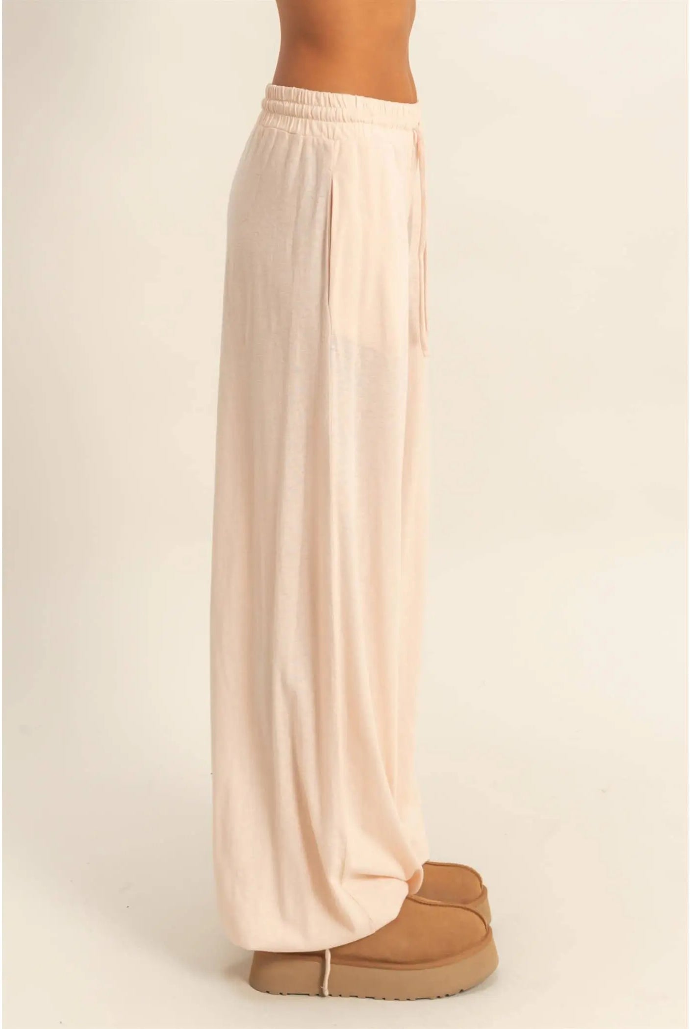 High Waist Drawstring Wide Leg Pants HYFVE