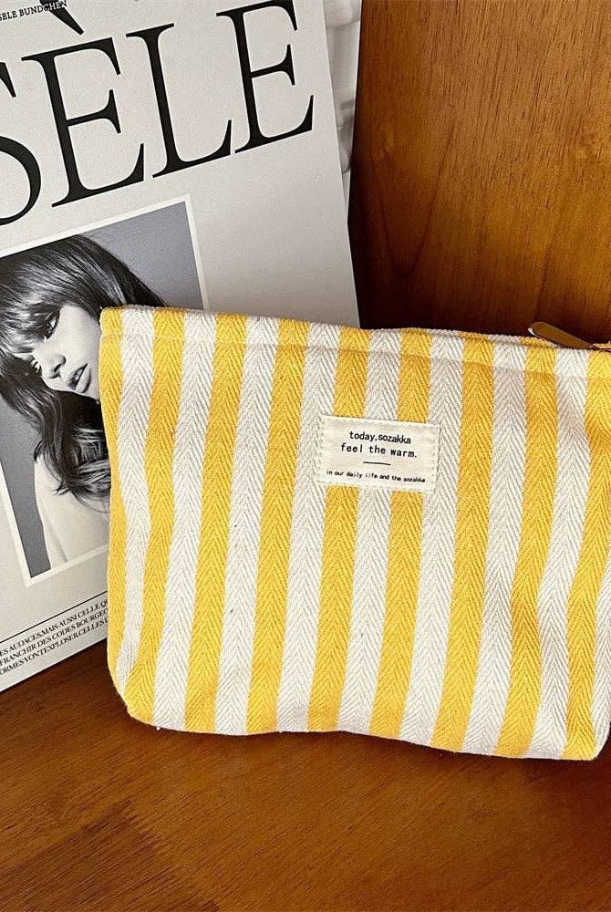 Striped Color Block Simple Make Up Bag DP25A565 Dipped Shop