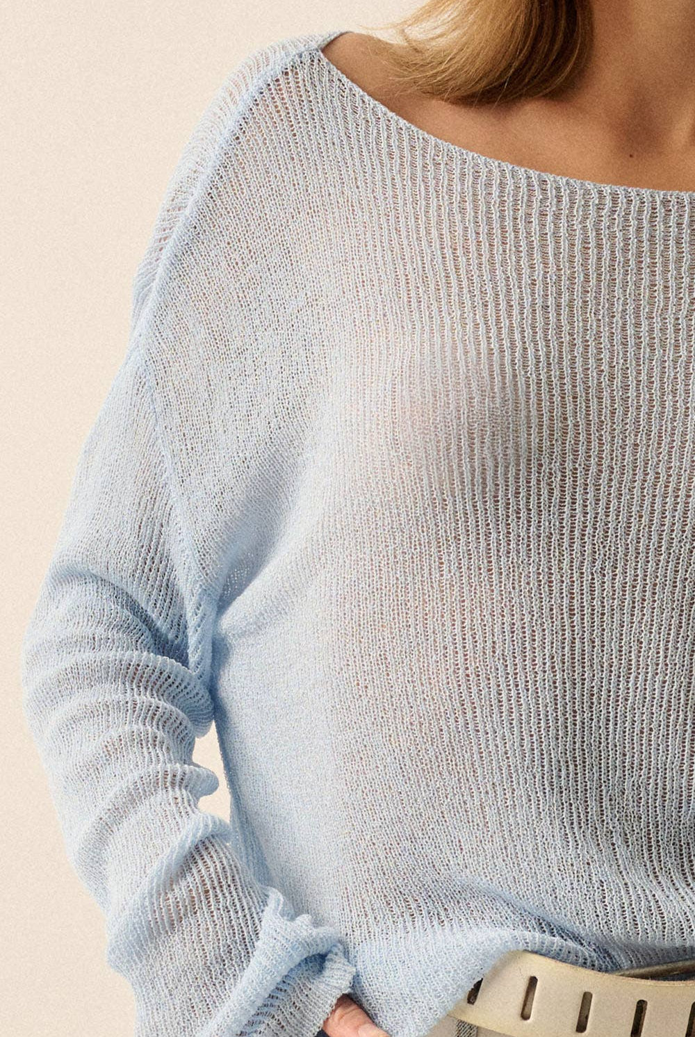 Lightweight Knit Loose-Fit Boatneck Sweater Promesa USA