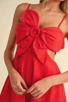 IR2229  LINEN FLOWER TOP CUTOUT SMOCKED BACK ROMPER Klesis