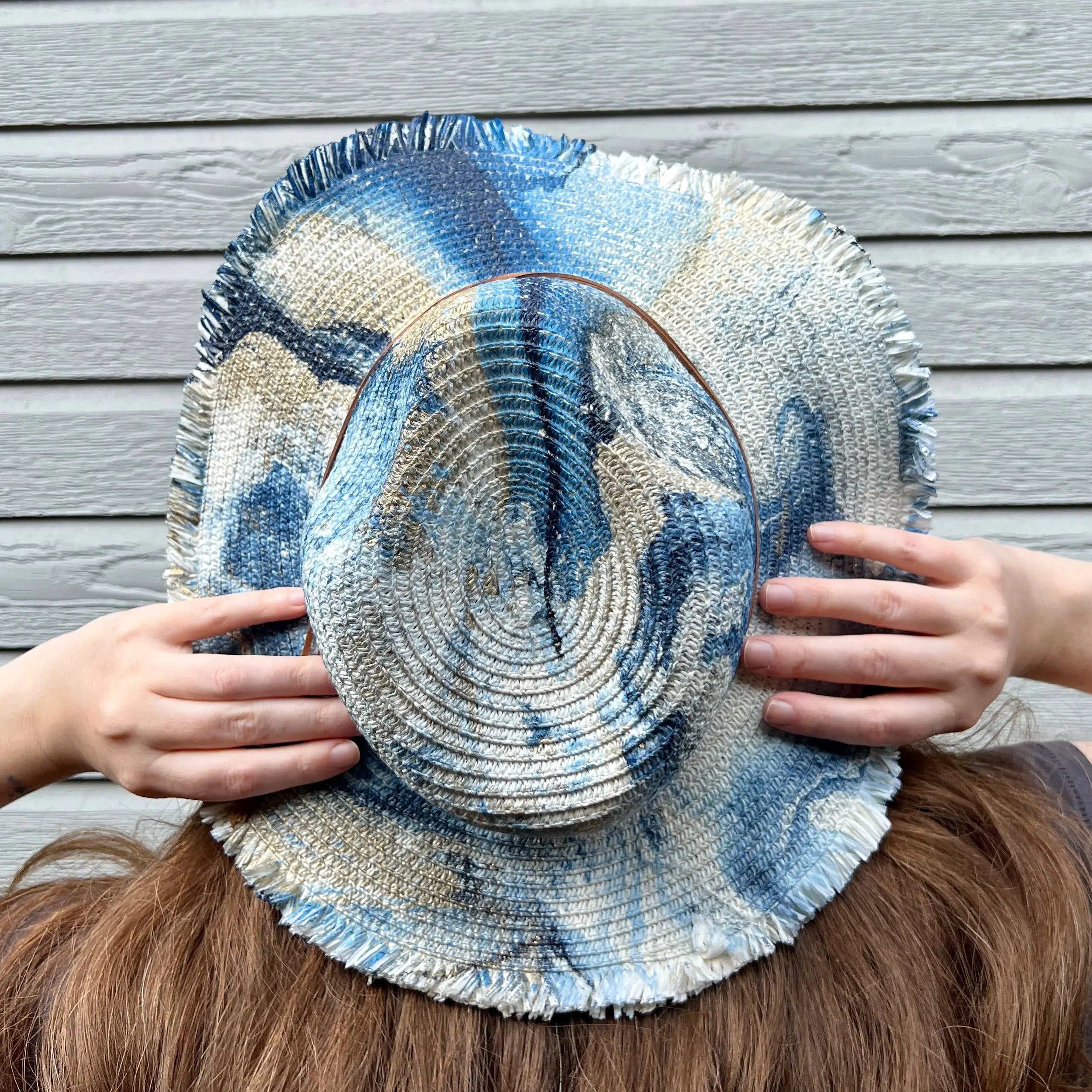 Marbled Straw Fringe Rancher Hat N.Y.M.F. by Co