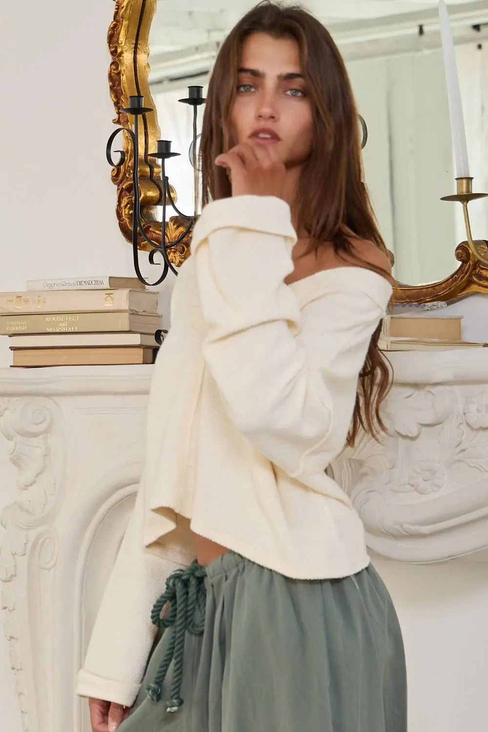 Cutout Back Adjustable Tie Pullover Crop Top BUCKETLIST