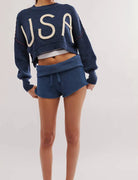 Casual Solid Color Knit High Waisted Shorts DP25B633 Dipped Shop