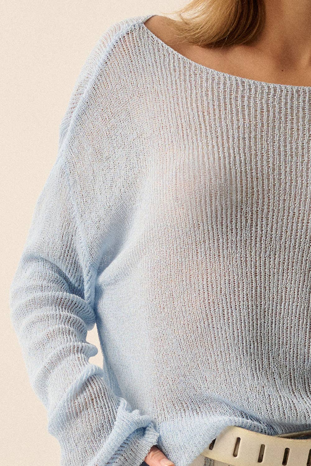 Lightweight Knit Loose-Fit Boatneck Sweater Promesa USA